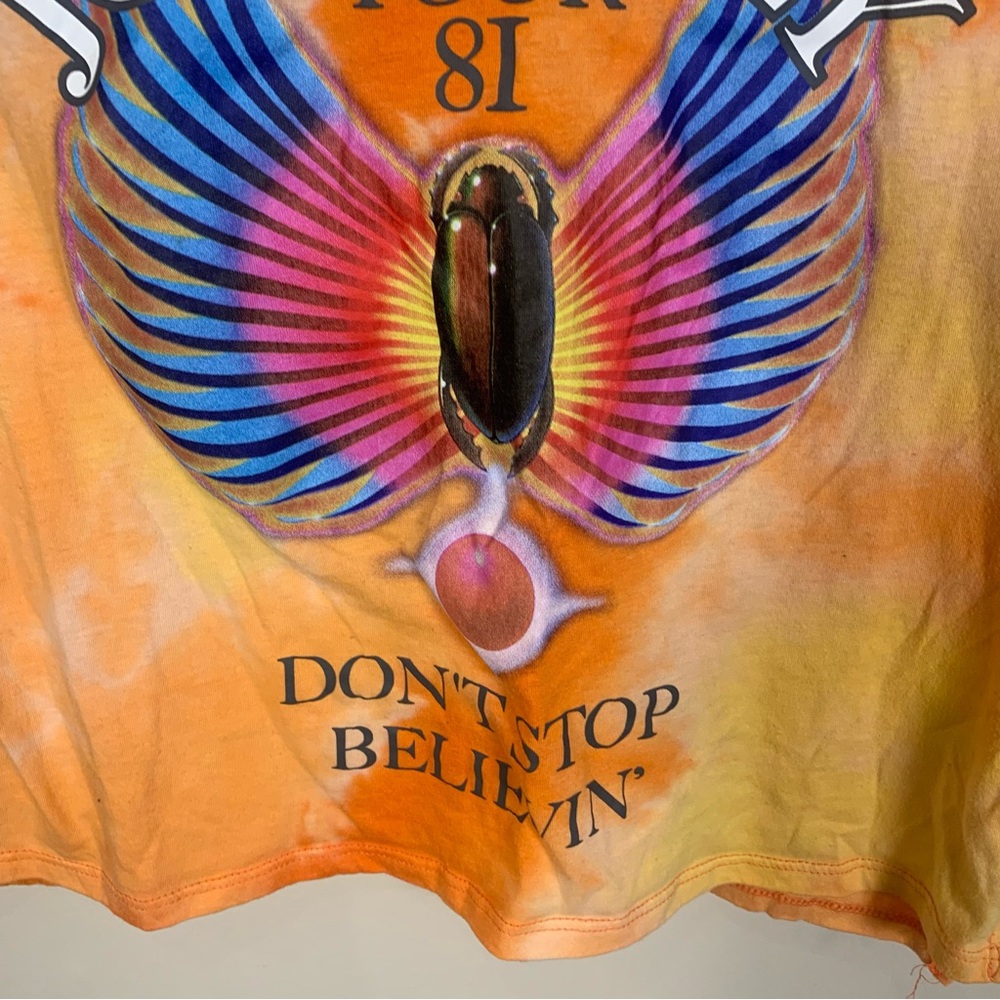 Journey Graphic Vintage Inspired Tye Dye Tour Don’t Stop Believin Cropped Tee - Picture 12 of 13